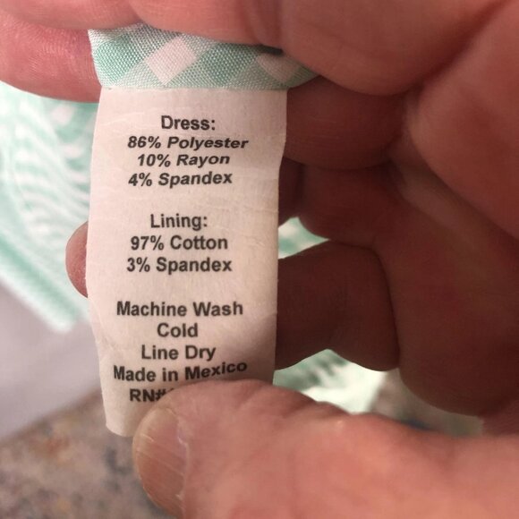 Shabby Apple Dress Womens 12 Green Gingham Fit Flare Short Sleeve Midi Modest - Picture 7 of 7